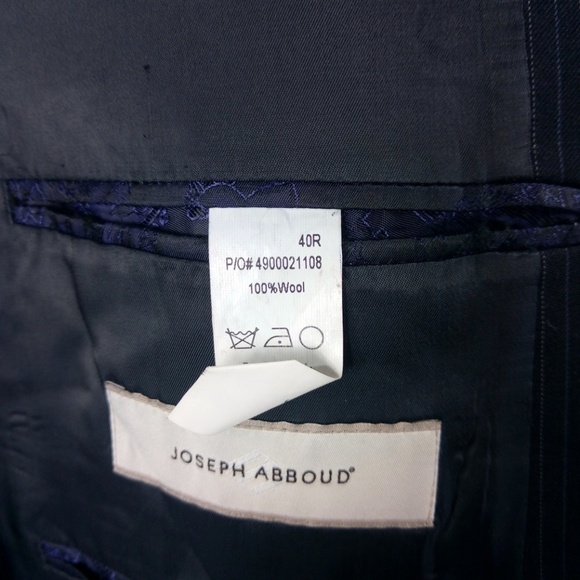 Joseph Abboud 40R Blue Pinstripe Suit Blazer Sport - Picture 7 of 8